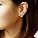104859, ROUND CUBIC ZIRCONIA STUD EARRING