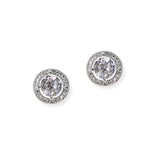 104859, ROUND CUBIC ZIRCONIA STUD EARRING