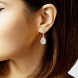 104862, TEARDROP CUBIC ZIRCONIA DANGLE EARRING