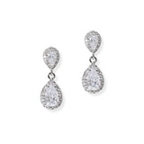 104862, TEARDROP CUBIC ZIRCONIA DANGLE EARRING