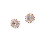 104863, ROUND SUN CUBIC ZIRCONIA STUD EARRING