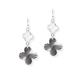 104867, CLOVER MOTHER OF PEARL ACCENT DANGLE EARRING