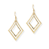 104871, HAMMERED DIAMOND METAL DANGLE EARRING