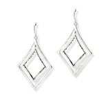104871, HAMMERED DIAMOND METAL DANGLE EARRING