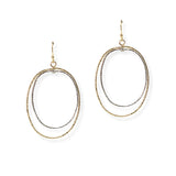 104873, DOUBLE OVAL METAL DANGLE EARRING