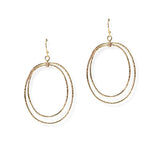 104873, DOUBLE OVAL METAL DANGLE EARRING