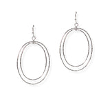 104873, DOUBLE OVAL METAL DANGLE EARRING