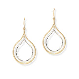 104874, DOUBLE TEARDROP METAL DANGLE EARRING