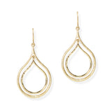 104874, DOUBLE TEARDROP METAL DANGLE EARRING