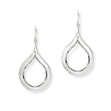104874, DOUBLE TEARDROP METAL DANGLE EARRING