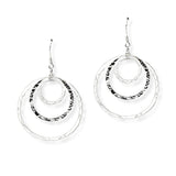 104876, HAMMERED MULTI ROUND METAL DANGLE EARRING