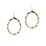 104878, HAMMERED GEOMETRIC METAL DANGLE EARRING