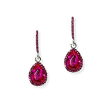 104879, 1.5" LONG TEARDROP ACCENT CRYSTAL RHINESTONE DANGLE EARRING