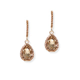 104879, 1.5" LONG TEARDROP ACCENT CRYSTAL RHINESTONE DANGLE EARRING