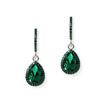 104879, 1.5" LONG TEARDROP ACCENT CRYSTAL RHINESTONE DANGLE EARRING