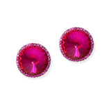 104880, ROUND CONE SHAPE RHINESTONE STUD EARRING