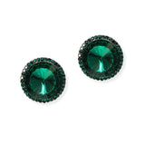 104880, ROUND CONE SHAPE RHINESTONE STUD EARRING