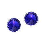 104880, ROUND CONE SHAPE RHINESTONE STUD EARRING