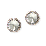 104880, ROUND CONE SHAPE RHINESTONE STUD EARRING