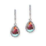 104881, 2" LONG TEARDROP ACCENT CRYSTAL RHINESTONE DANGLE EARRING