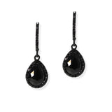 104881, 2" LONG TEARDROP ACCENT CRYSTAL RHINESTONE DANGLE EARRING