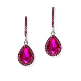 104881, 2" LONG TEARDROP ACCENT CRYSTAL RHINESTONE DANGLE EARRING