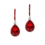 104881, 2" LONG TEARDROP ACCENT CRYSTAL RHINESTONE DANGLE EARRING