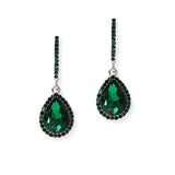 104881, 2" LONG TEARDROP ACCENT CRYSTAL RHINESTONE DANGLE EARRING