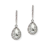 104881, 2" LONG TEARDROP ACCENT CRYSTAL RHINESTONE DANGLE EARRING