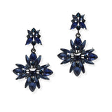 104882, FLOWER GEOMETRIC RHINESTONE DANGLE EARRING