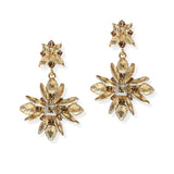 104882, FLOWER GEOMETRIC RHINESTONE DANGLE EARRING