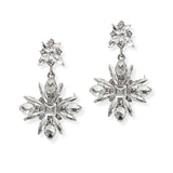 104882, FLOWER GEOMETRIC RHINESTONE DANGLE EARRING