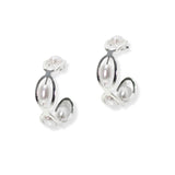104887, 0.75" LONG FRESHWATER PEARL OVAL ACCENT HOOP EARRING