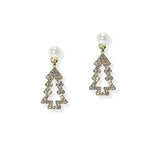104888, CHRISTMAS TREE PAVE RHINESTONE DANGLE EARRING