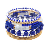 104890, GAMEDAY MULTI LAYERED MIX BEADED STRETCH BRACELET