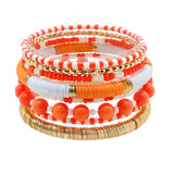 104890, GAMEDAY MULTI LAYERED MIX BEADED STRETCH BRACELET