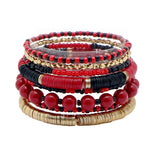 104890, GAMEDAY MULTI LAYERED MIX BEADED STRETCH BRACELET