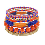 104890, GAMEDAY MULTI LAYERED MIX BEADED STRETCH BRACELET
