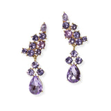 104899, ROUND & TEARDROP SHAPE RHINESTONE DANGLE EARRING