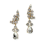 104899, ROUND & TEARDROP SHAPE RHINESTONE DANGLE EARRING