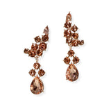 104899, ROUND & TEARDROP SHAPE RHINESTONE DANGLE EARRING