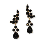 104899, ROUND & TEARDROP SHAPE RHINESTONE DANGLE EARRING