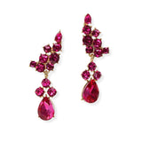 104899, ROUND & TEARDROP SHAPE RHINESTONE DANGLE EARRING