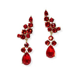 104899, ROUND & TEARDROP SHAPE RHINESTONE DANGLE EARRING