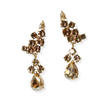 104899, ROUND & TEARDROP SHAPE RHINESTONE DANGLE EARRING