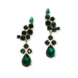 104899, ROUND & TEARDROP SHAPE RHINESTONE DANGLE EARRING