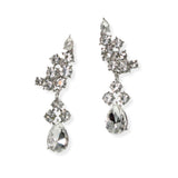 104899, ROUND & TEARDROP SHAPE RHINESTONE DANGLE EARRING
