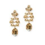 104901, OVAL & TEARDROP SHAPE RHINESTONE DANGLE EARRING