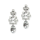104901, OVAL & TEARDROP SHAPE RHINESTONE DANGLE EARRING