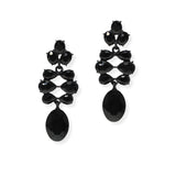 104901, OVAL & TEARDROP SHAPE RHINESTONE DANGLE EARRING